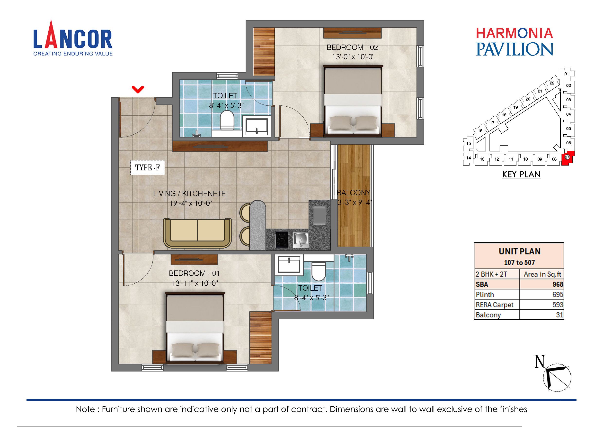 Type F - 2 BHK